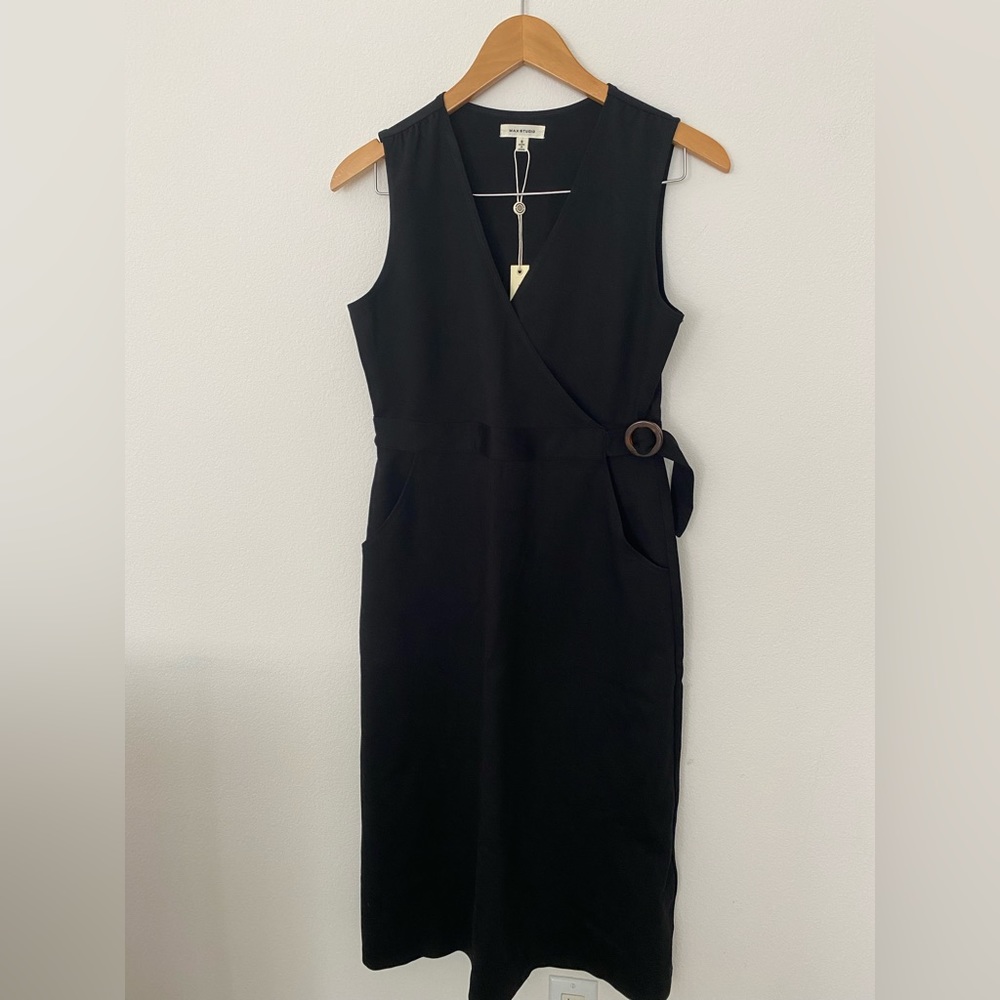Max Studio V Neck Ponte MIDI Dress - Brand New